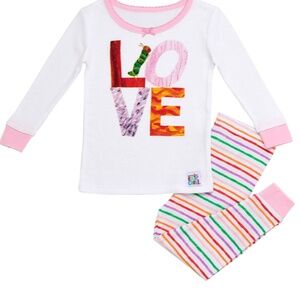 ERIC CARLE: Very Hungry Caterpillar White & Pink Caterpillar LOVE 2pc Pajama Set